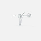 Lab Grown Diamond Round Arch Diamond Hoop in White Gold | JAUR