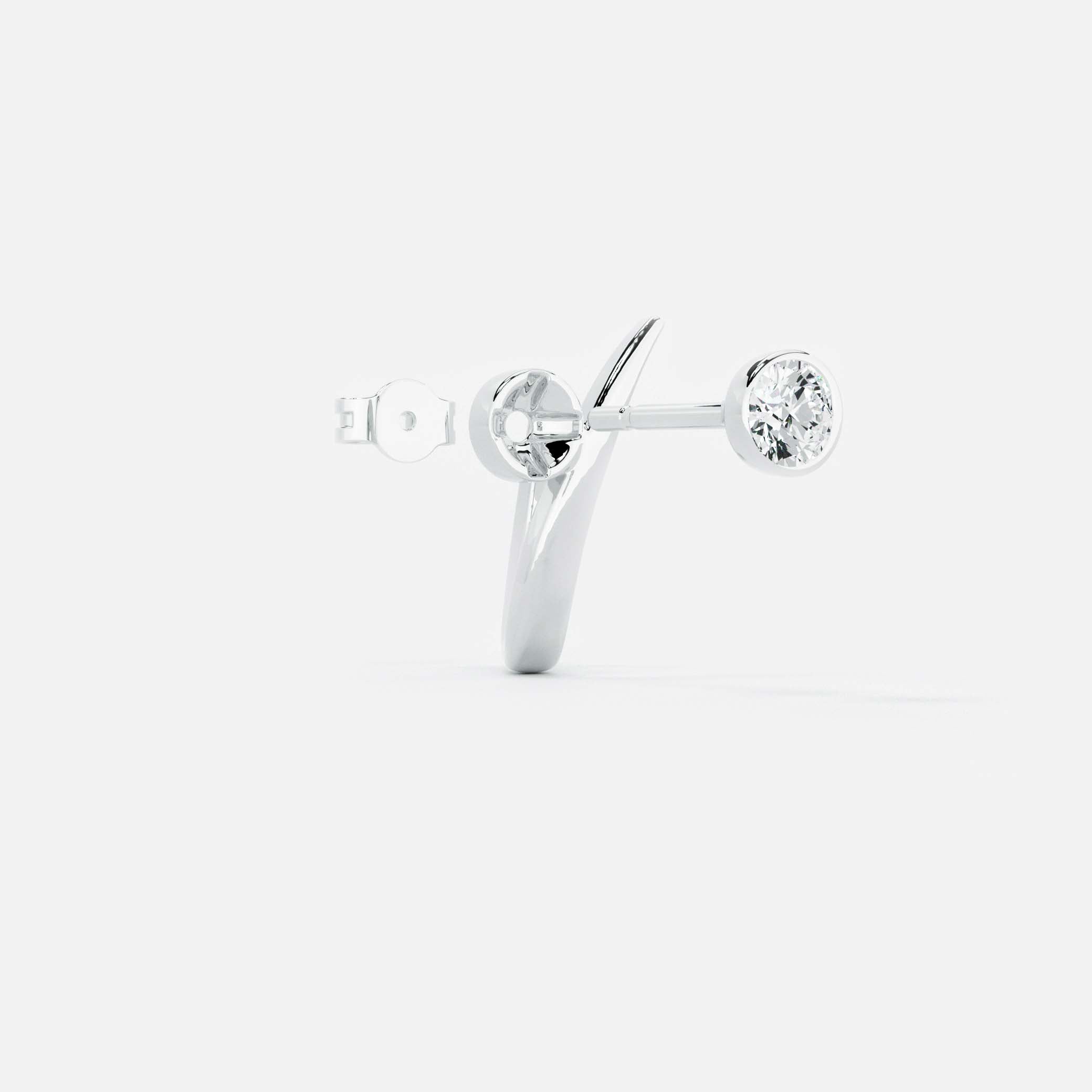 Lab Grown Diamond Round Arch Diamond Hoop in White Gold | JAUR