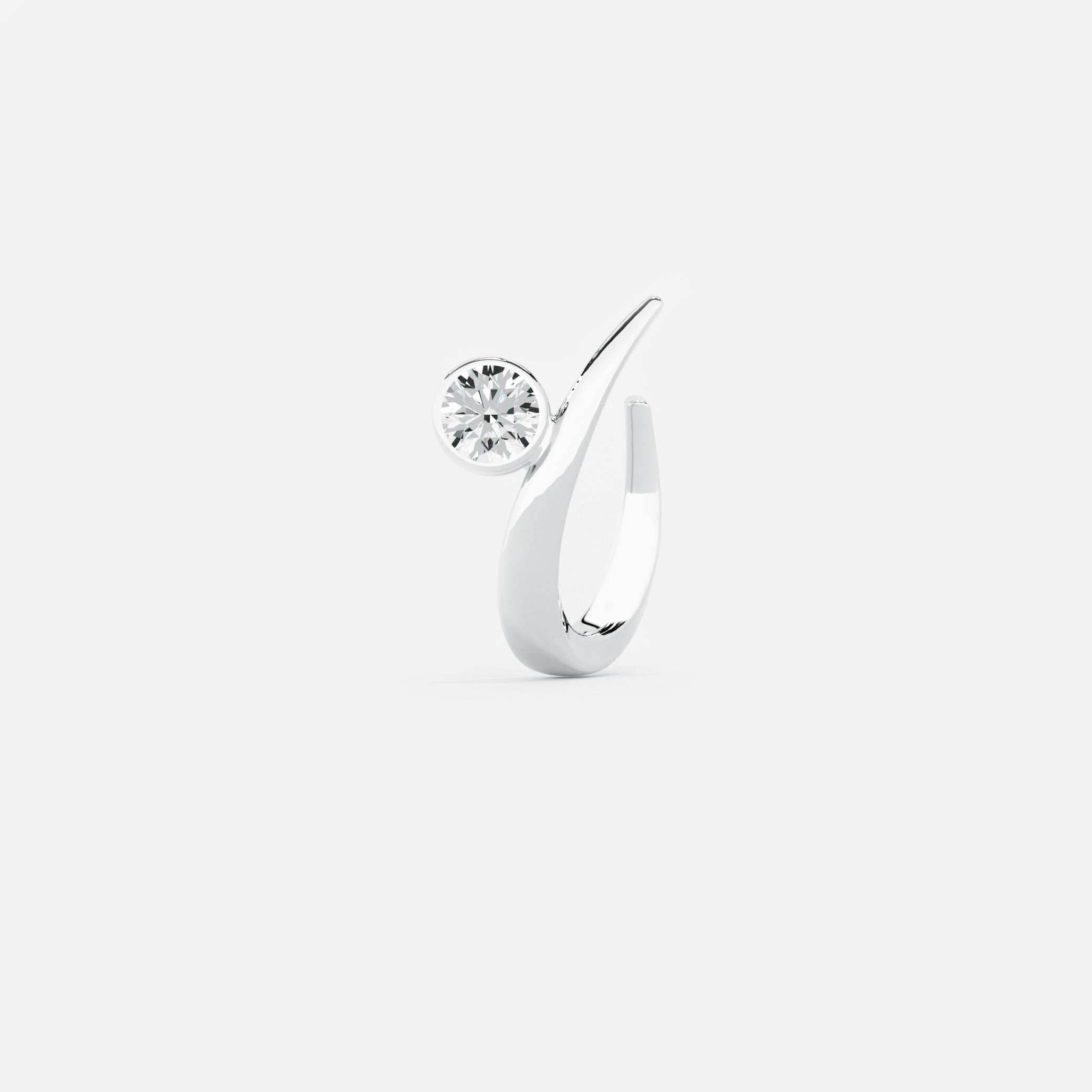 Lab Grown Diamond Round Arch Diamond Hoop in White Gold | JAUR
