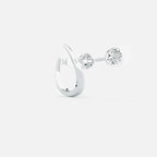 Lab Grown Diamond Round Arch Diamond Hoop in White Gold | JAUR