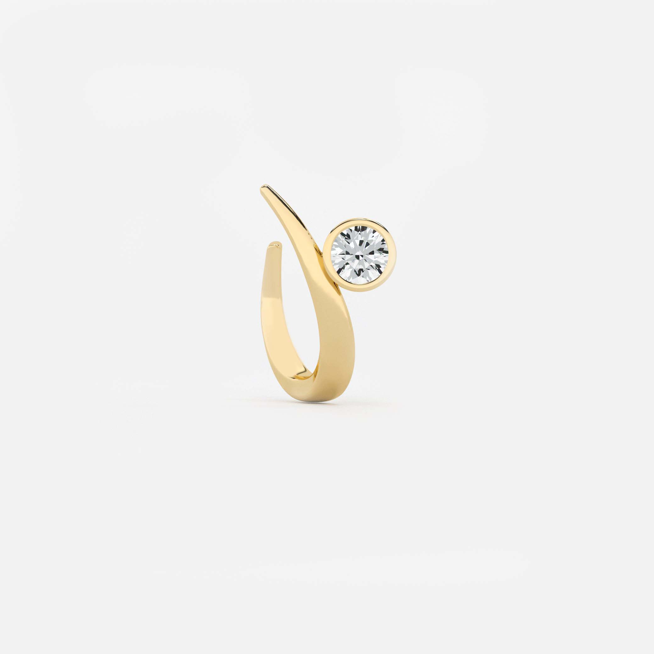 Lab Grown Diamond Round Arch Diamond Hoop in Yellow Gold | JAUR