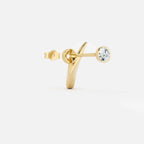 Lab Grown Diamond Round Arch Diamond Hoop in Yellow Gold | JAUR