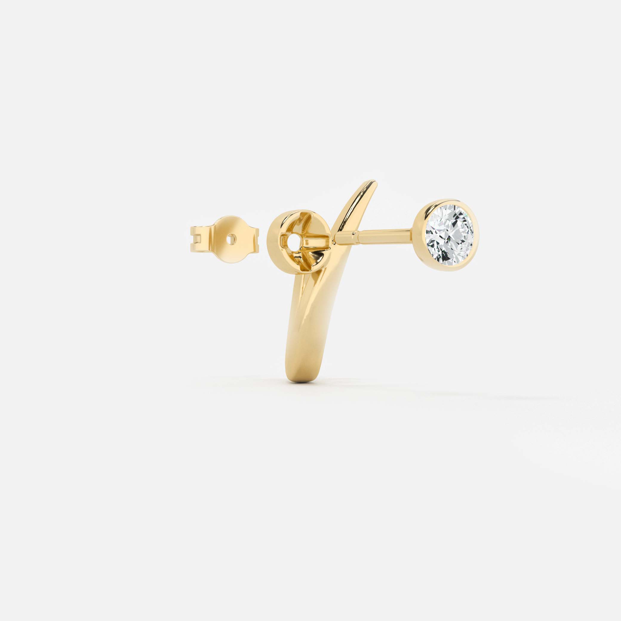 Lab Grown Diamond Round Arch Diamond Hoop in Yellow Gold | JAUR