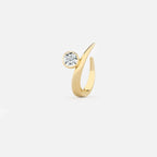 Lab Grown Diamond Round Arch Diamond Hoop in Yellow Gold | JAUR