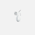 Lab Grown Diamond Round Arch Diamond Hoop in White Gold | JAUR