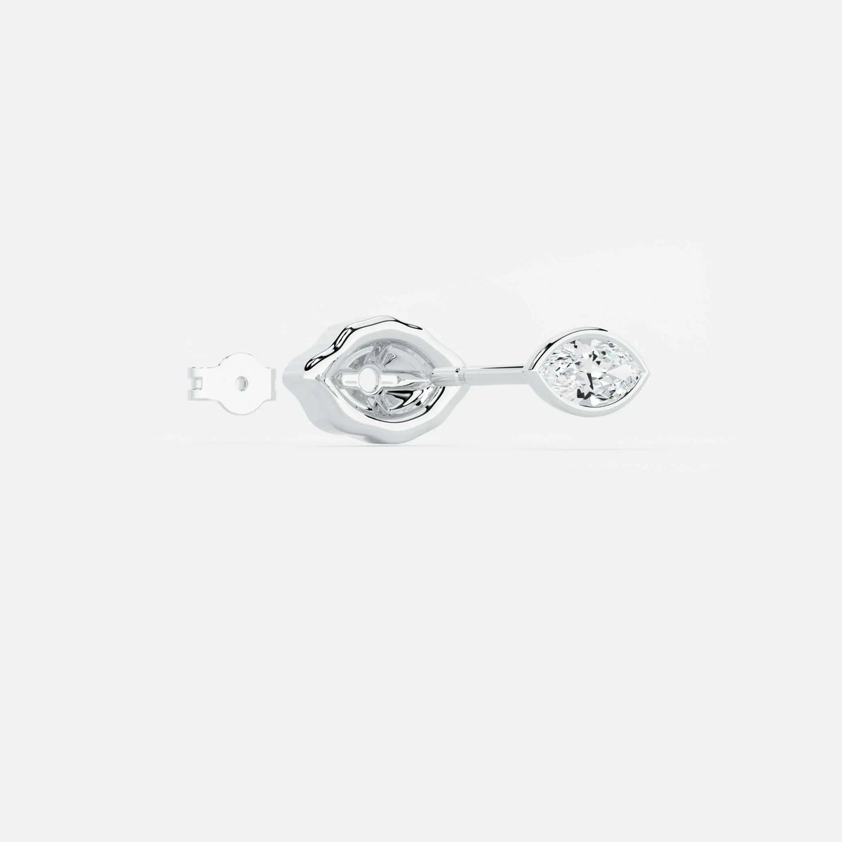 Lab Grown Diamond Marquise Curved Organic in White Gold – View 4 | JAUR