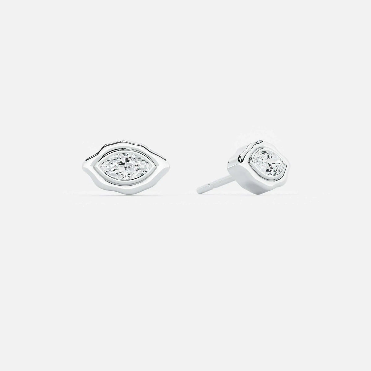 Lab Grown Diamond Marquise Curved Organic in White Gold – View 5 | JAUR