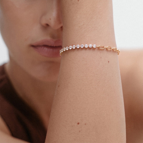 DAWN - Pierced Diamond Tennis Bracelet JAUR