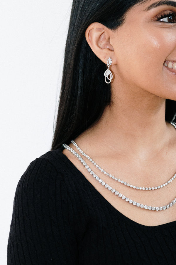 Round Diamond Graduated Tennis Necklace