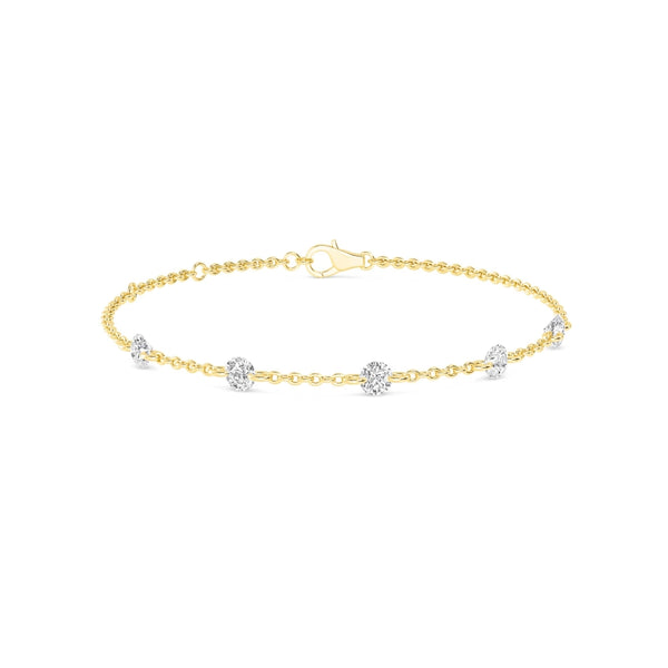 Round Floating Diamond  Station Bracelet