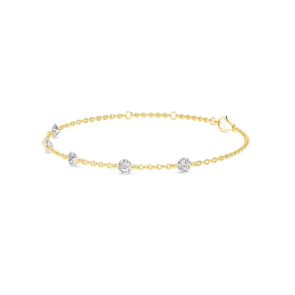 Round Floating Diamond  Station Bracelet