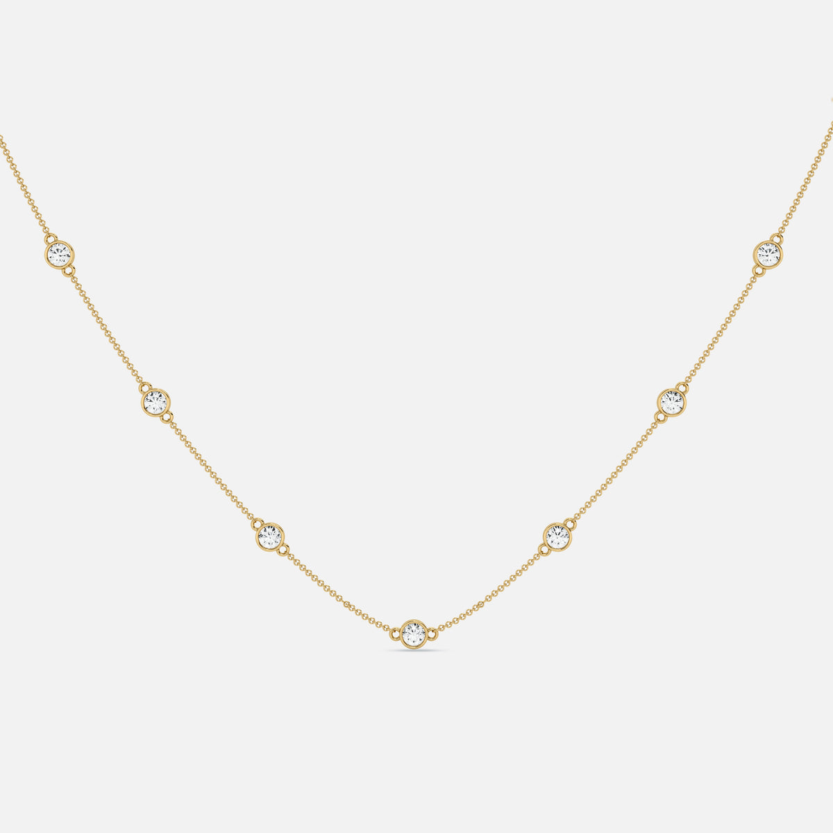 Diamond Bezel Station Necklace JAUR