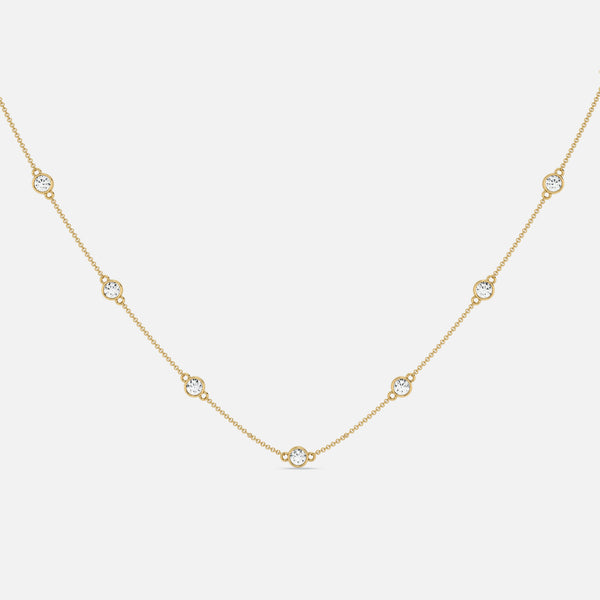 Diamond Bezel Station Necklace JAUR