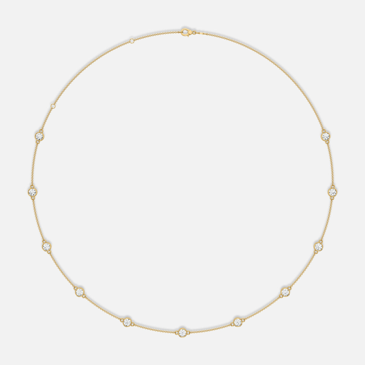 Diamond Bezel Station Necklace JAUR