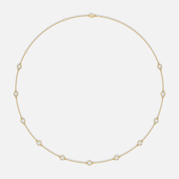 Diamond Bezel Station Necklace JAUR