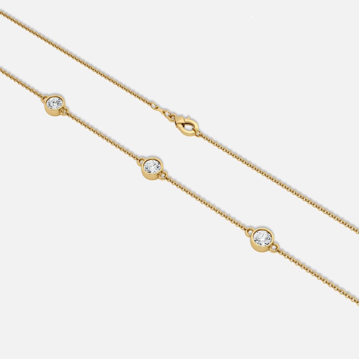 Diamond Bezel Station Necklace JAUR