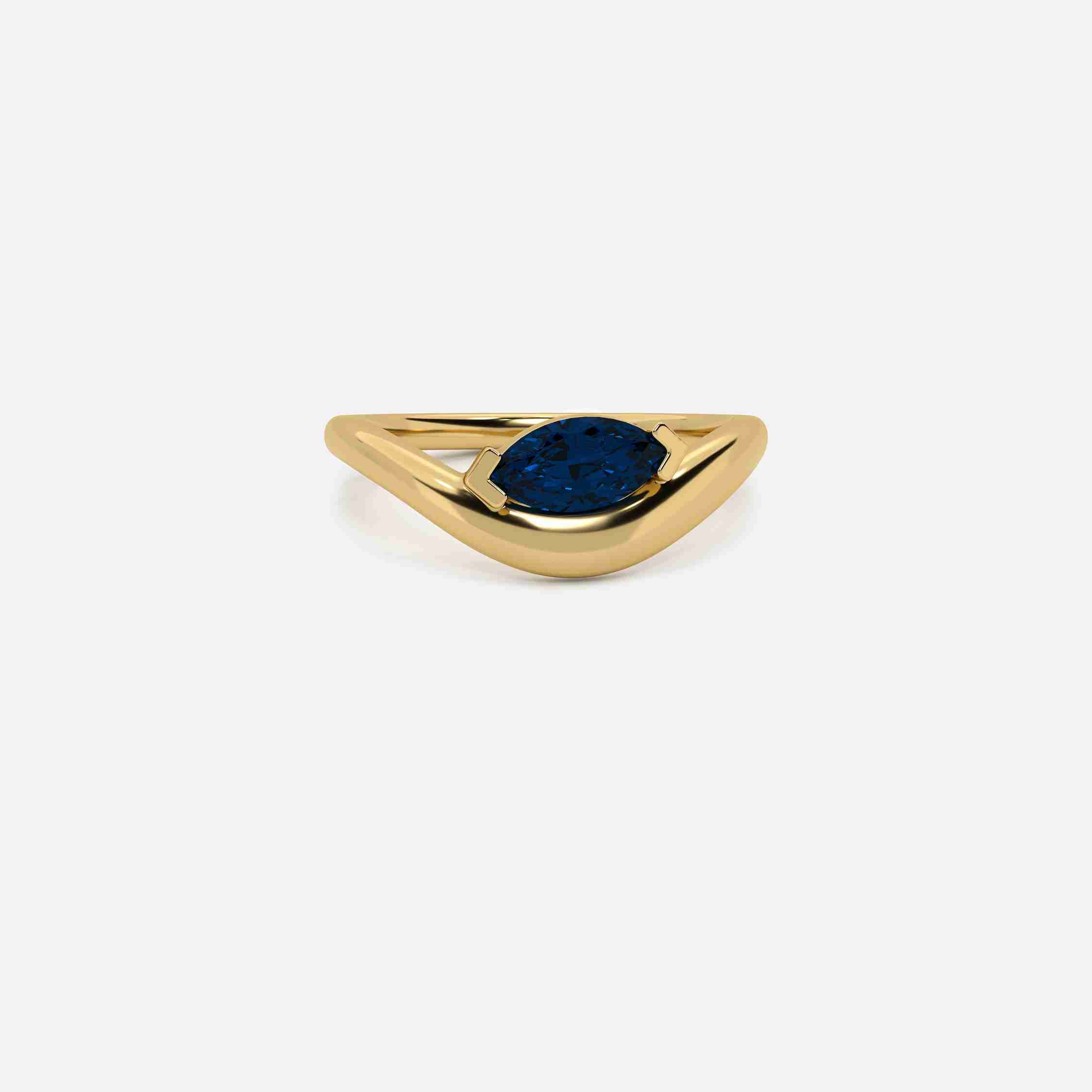 EIRA Blue Sapphire Pinky Ring