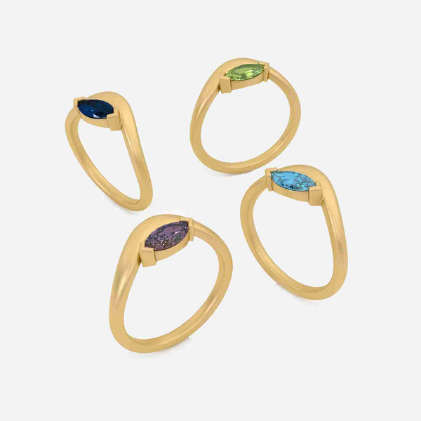 EIRA Light Blue Lab Diamond Pinky Ring