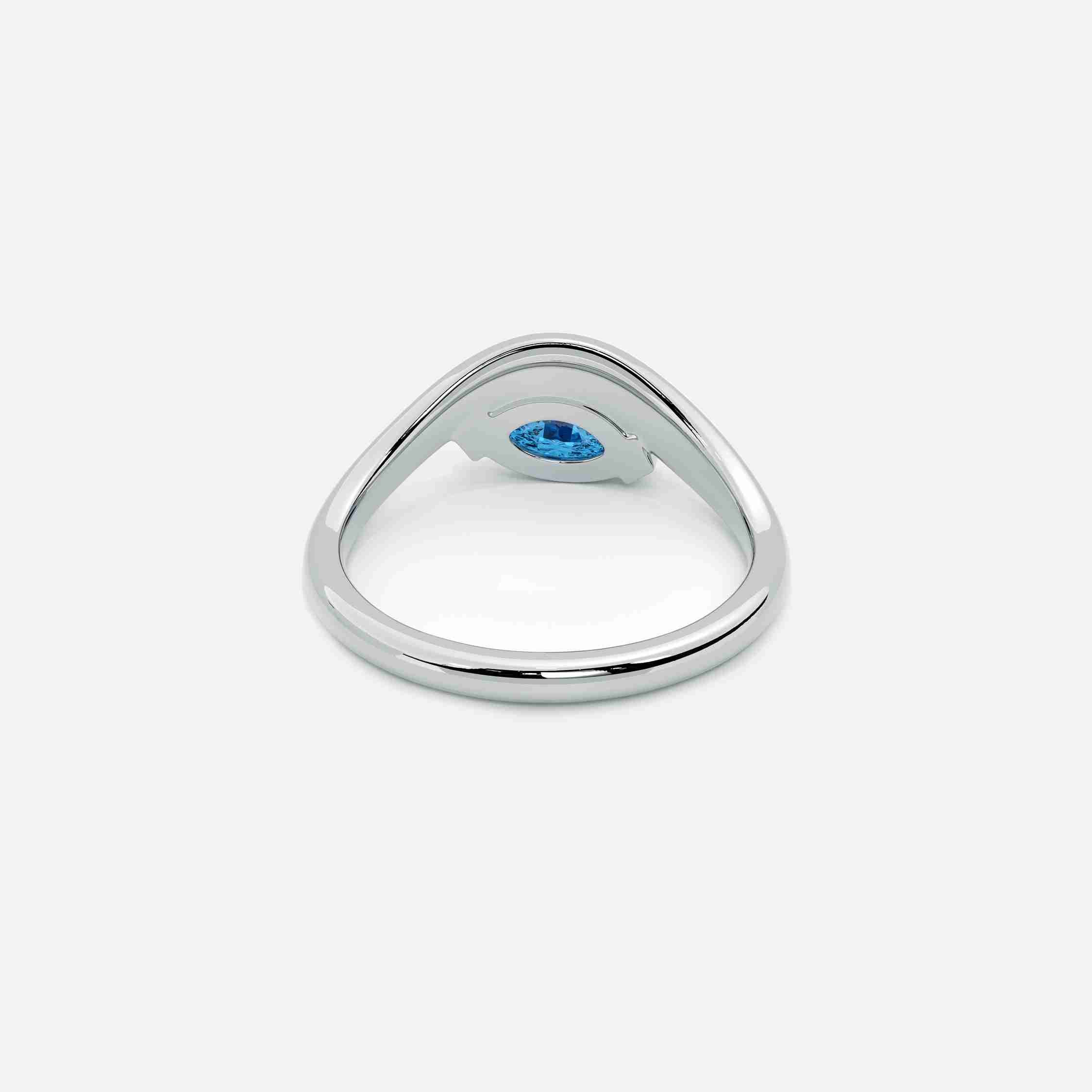 EIRA Light Blue Lab Diamond Pinky Ring