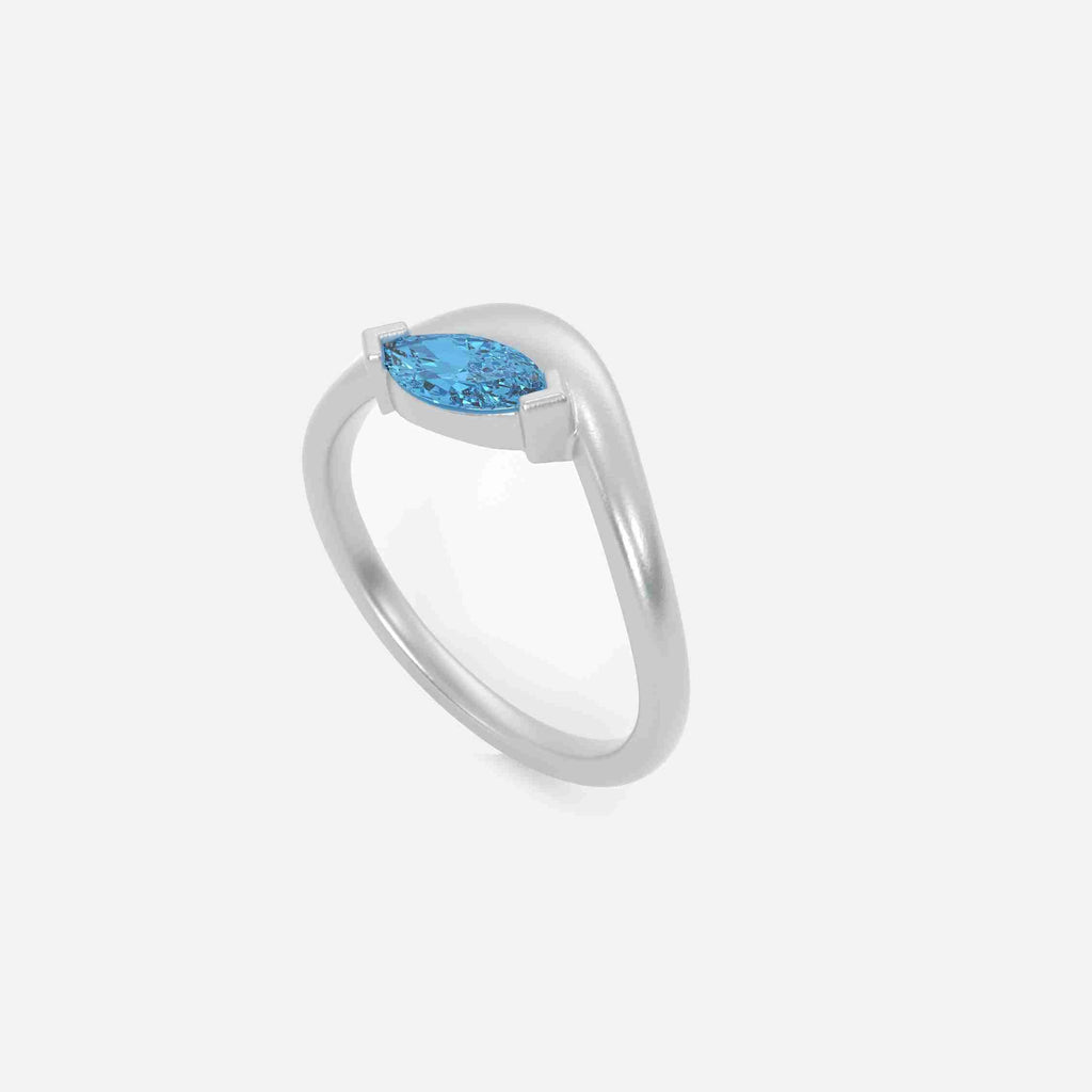 EIRA Light Blue Lab Diamond Pinky Ring