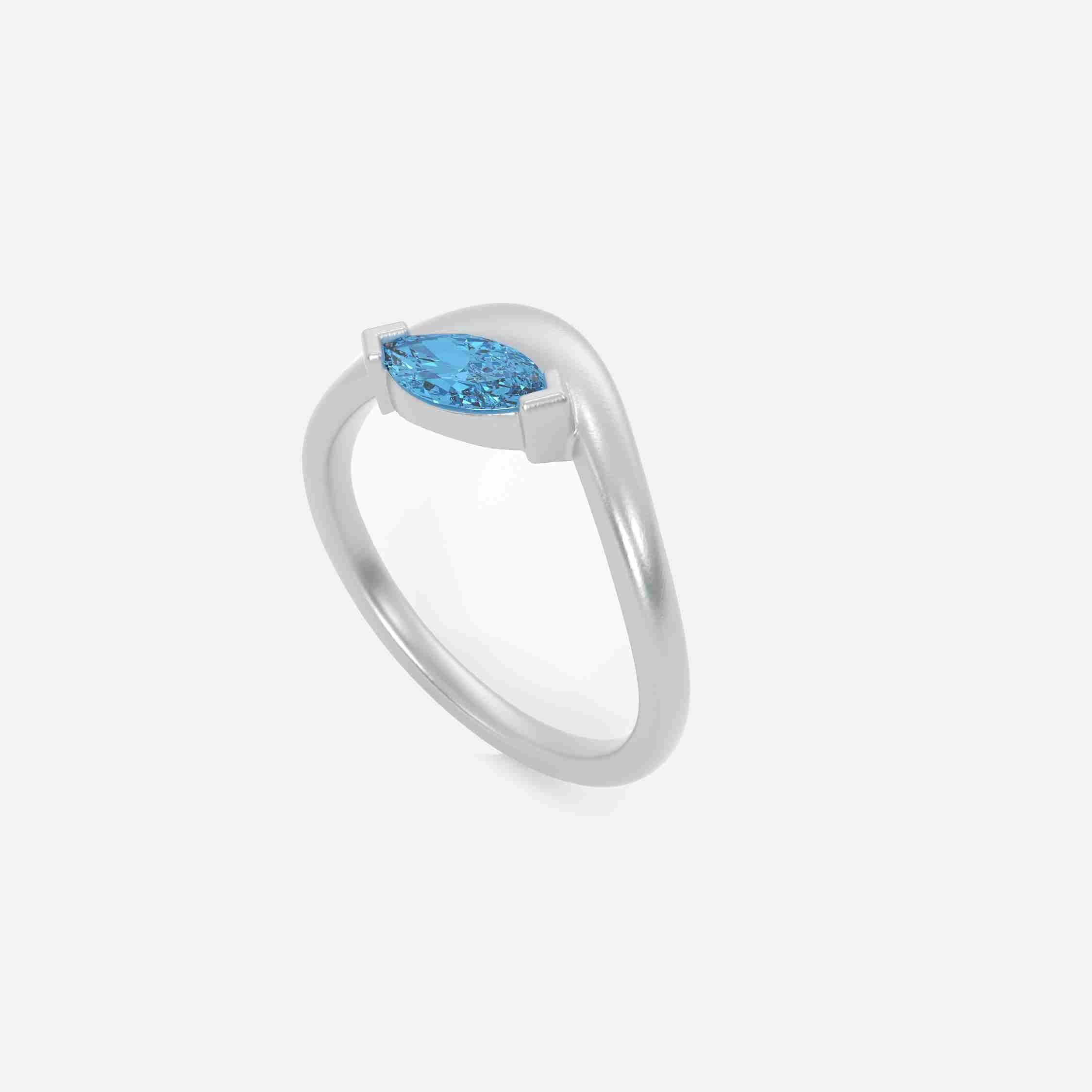 EIRA Light Blue Lab Diamond Pinky Ring