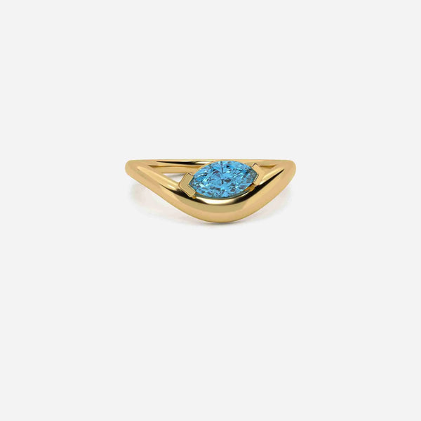 EIRA Light Blue Lab Diamond Pinky Ring JAUR