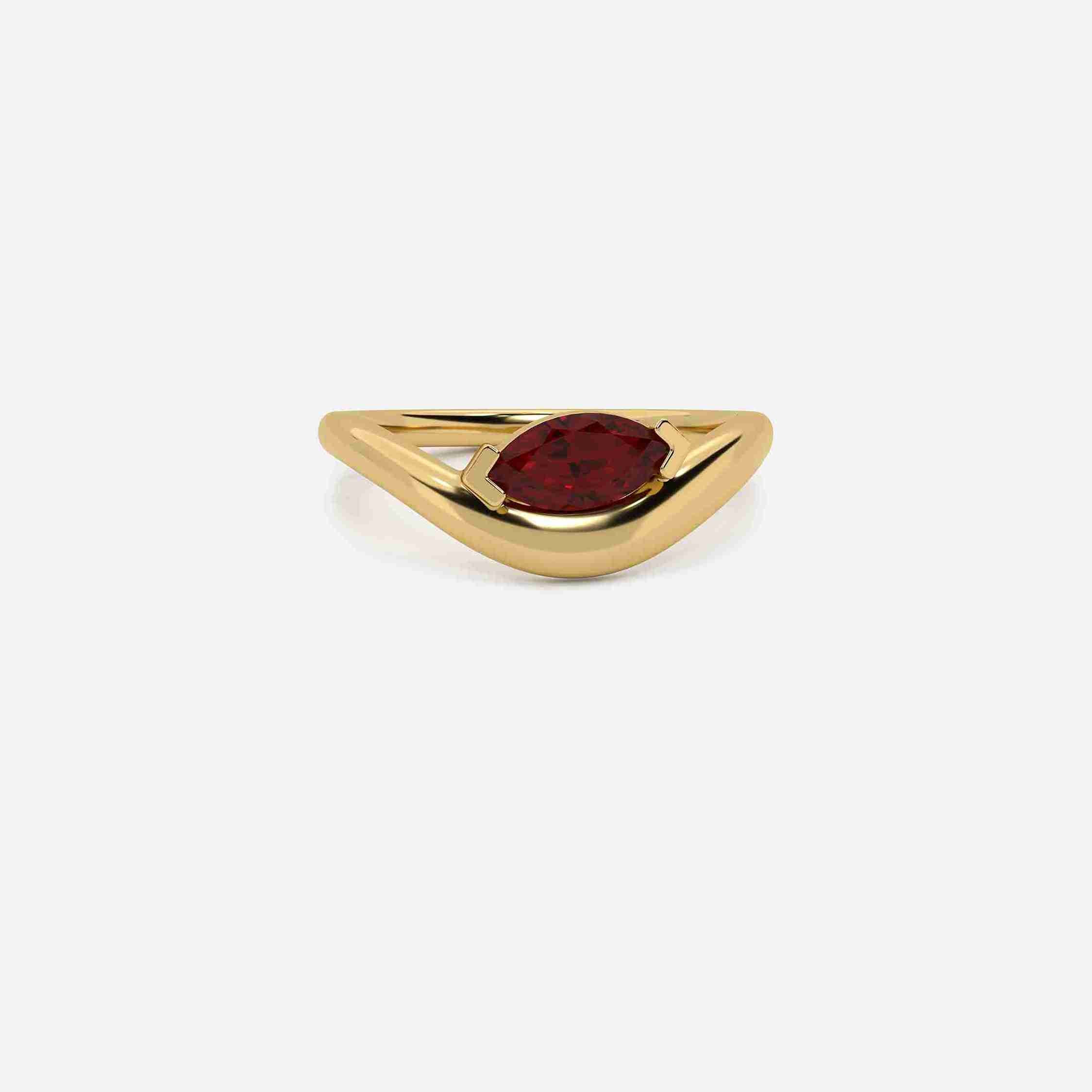 EIRA Red Garnet Pinky Ring