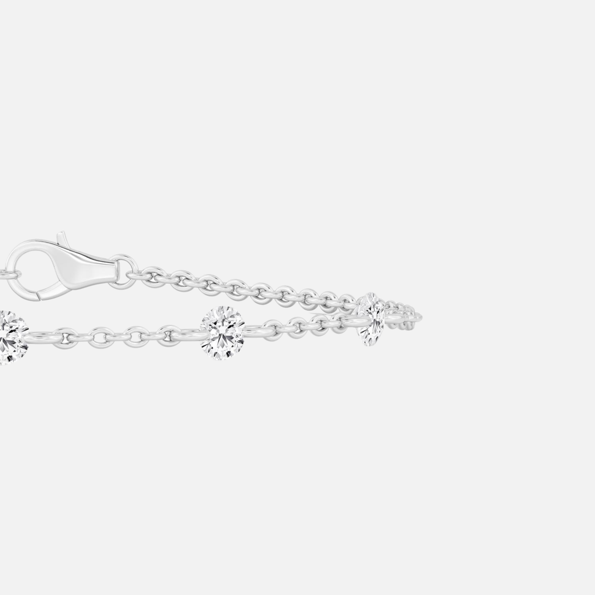 ELARA - 5 Pierced Diamond Cable Chain JAUR