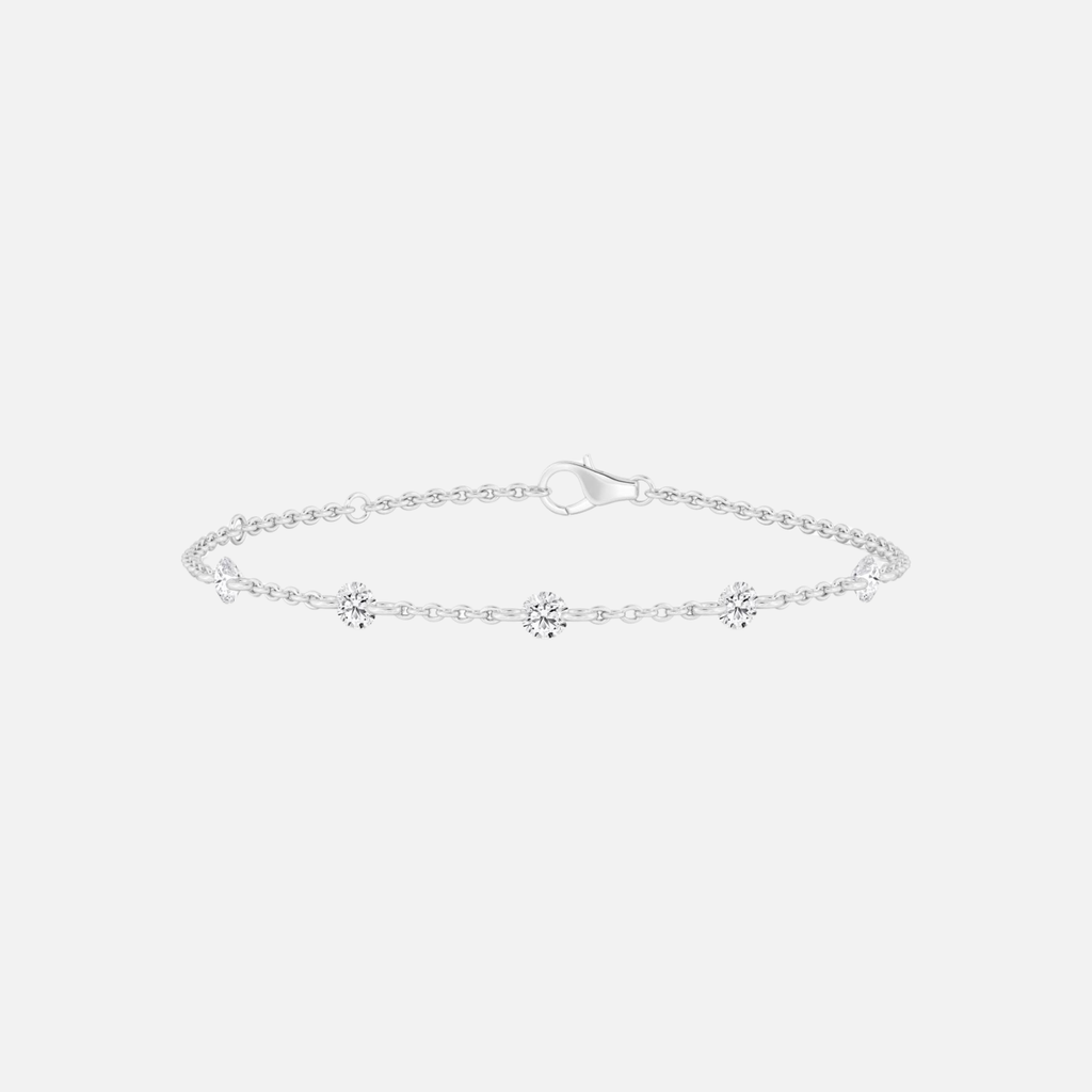 ELARA - 5 Pierced Diamond Cable Chain JAUR
