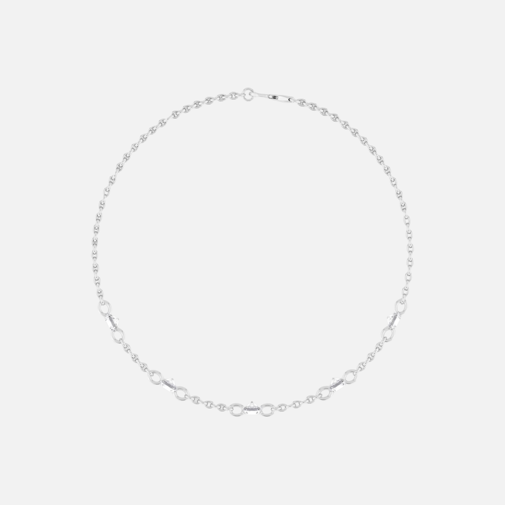 ELARA - 5 Pierced Diamond Cable Chain JAUR