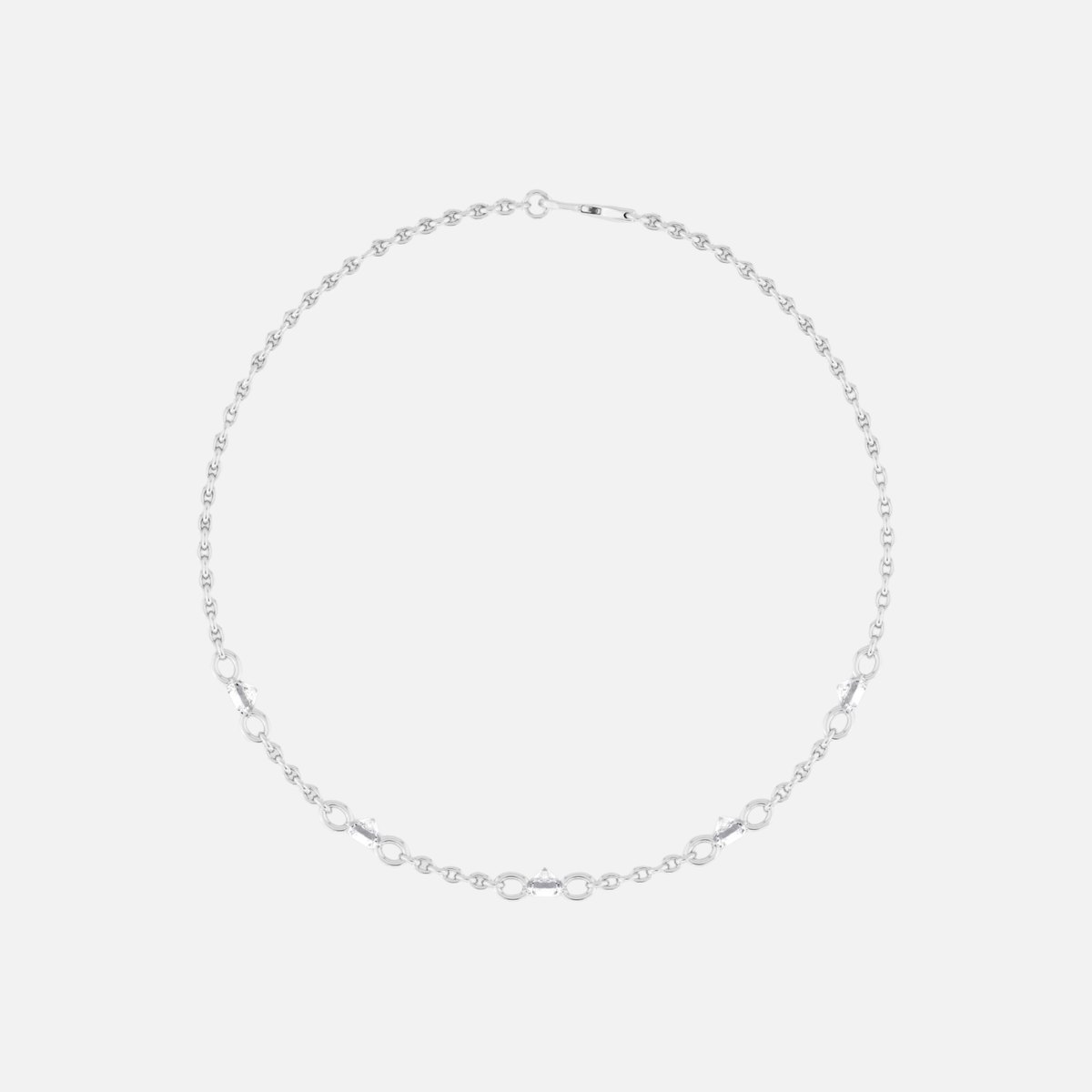 ELARA - 5 Pierced Diamond Cable Chain JAUR
