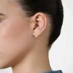 Lab Grown Diamond East-West Oval Jacket - Marquise Base in White Gold – Side View | JAUR