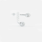 Lab Grown Diamond East-West Oval Jacket - Marquise Base in White Gold – View 4 | JAUR