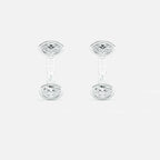 Lab Grown Diamond East-West Oval Jacket - Marquise Base in White Gold – Pair View | JAUR