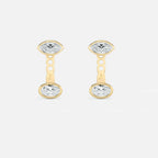 Lab Grown Diamond East-West Oval Jacket - Marquise Base in Yellow Gold – Pair View | JAUR