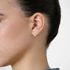 Lab Grown Diamond East-West Oval Jacket - Marquise Base in Yellow Gold – Side View | JAUR