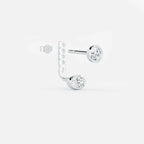 Lab Grown Diamond East-West Oval Jacket - Round Base in White Gold – View 4 | JAUR