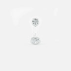 Lab Grown Diamond East-West Oval Jacket - Round Base in White Gold – Front View | JAUR