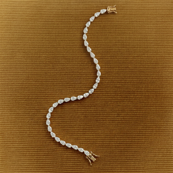 East-West Pear Tennis Bracelet
