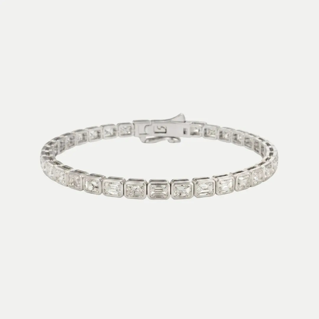 Emerald Diamond Bezel Tennis Bracelet JAUR