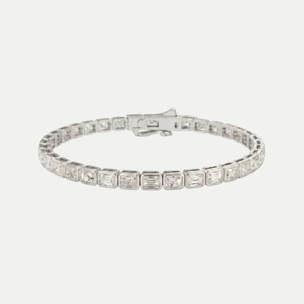 Emerald Diamond Bezel Tennis Bracelet