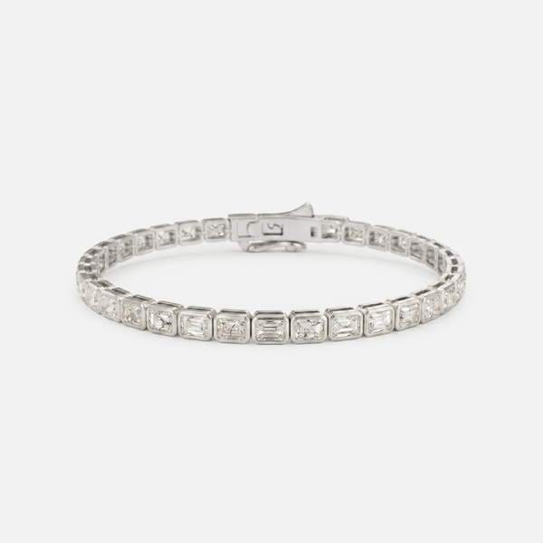 Emerald Diamond Bezel Tennis Bracelet JAUR