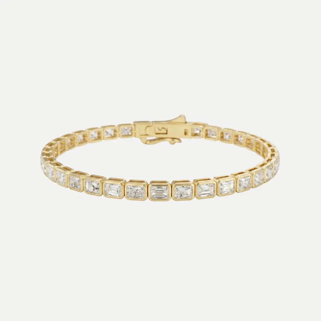Emerald Diamond Bezel Tennis Bracelet JAUR