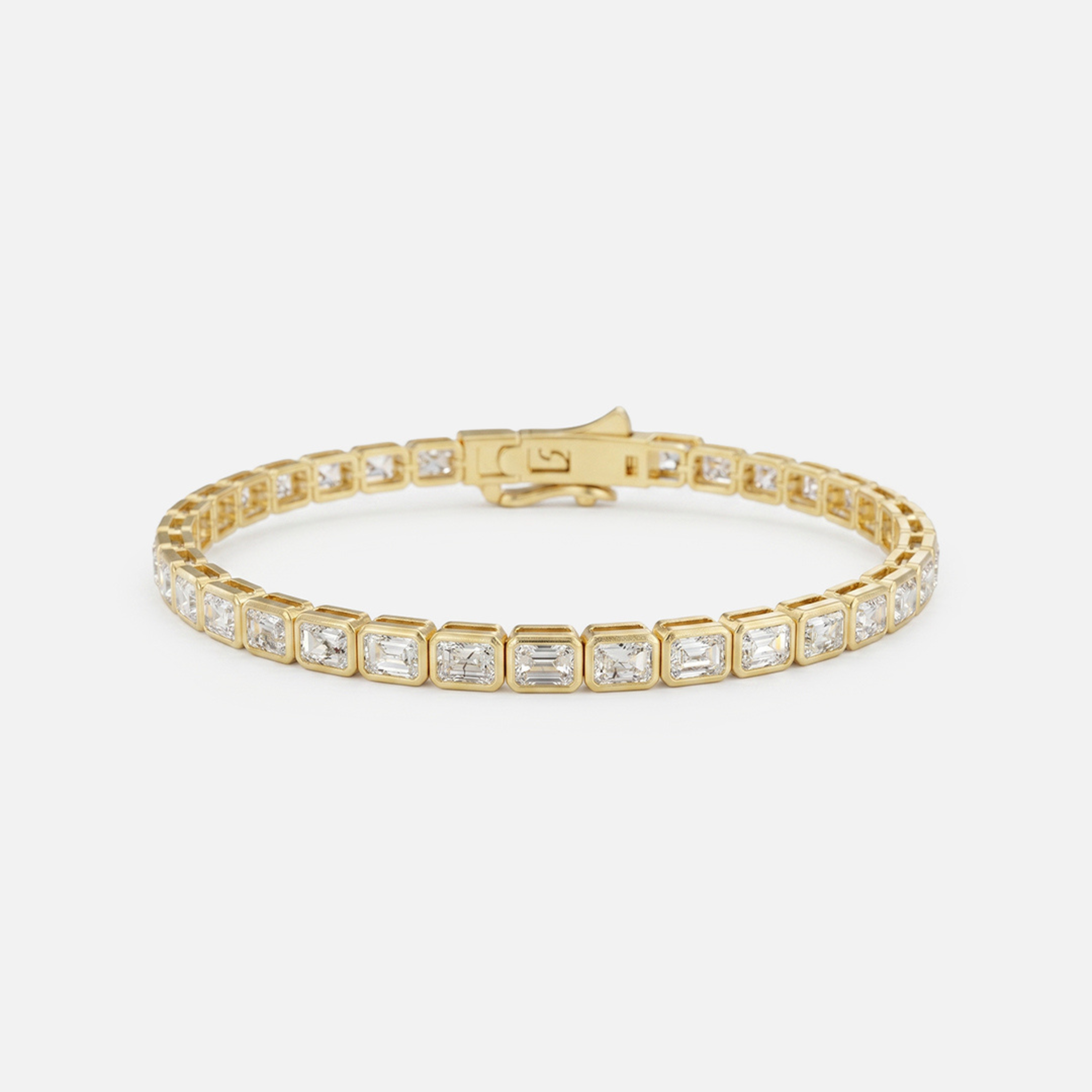 Emerald Diamond Bezel Tennis Bracelet JAUR