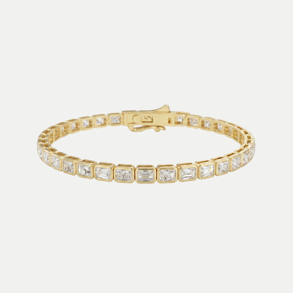 Emerald Diamond Bezel Tennis Bracelet