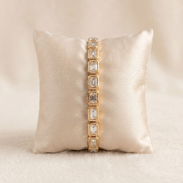 Emerald Diamond Bezel Tennis Bracelet