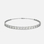 Lab Grown Diamond Flora Teardrop Diamond Choker Necklace in White Gold – Front View | JAUR