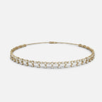 Lab Grown Diamond Flora Teardrop Diamond Choker Necklace in Yellow Gold – Front View | JAUR