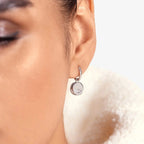 Lab Grown Diamond Formed Round Diamond Charm in White Gold – Side View | JAUR