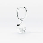 Lab Grown Diamond Formed Round Diamond Charm in White Gold – View 4 | JAUR